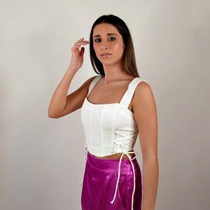 Anna White Corset Top